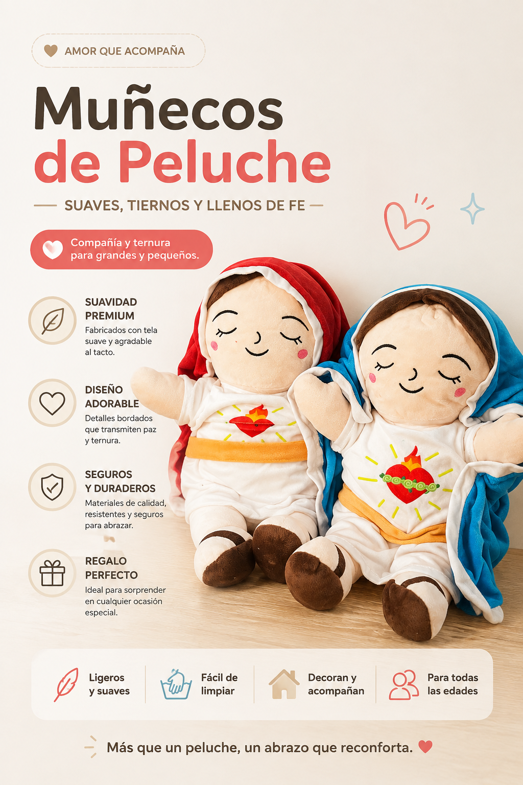 Peluche que respira con movimiento suave en la pancita que sube y baja. Ayuda a crear una rutina de calma antes de dormir. Suave y tierno, ideal para regalar a niños y adultos.