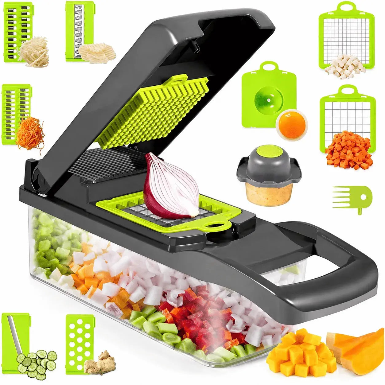 Picador manual multifuncional para cortar verduras y alimentos de forma rápida y práctica. Ideal para cocina diaria y ahorro de tiempo.