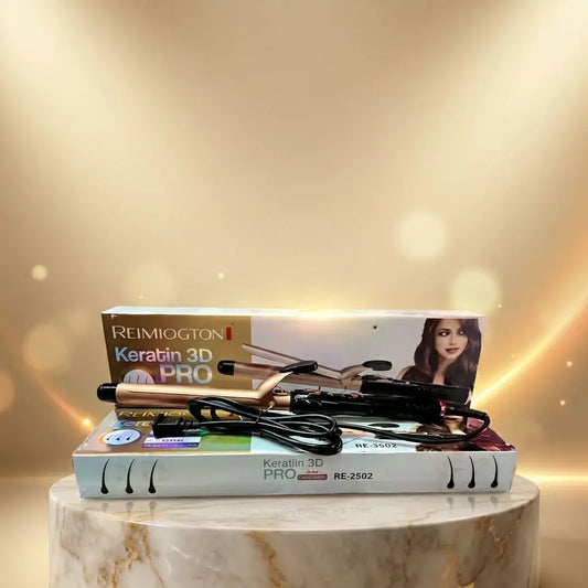 Plancha y Rizador de Cabello Remington Keratin 3D Pro 2 en 1 Placas Cerámica Anti Frizz Calentamiento Rápido La Remington Keratin 3D Pro REC-209A es una herramienta 2 en 1 diseñada para alisar o rizar el cabello con resultados profesionales desde casa. 