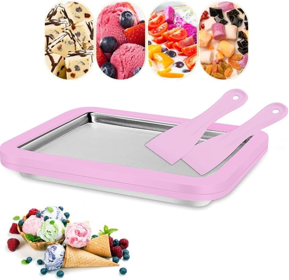 Plancha fría para hacer helados en rollo en casa, fácil, rápida y divertida. Ideal para preparar postres caseros.