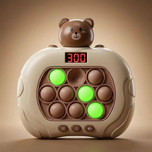 Pop It Push con pantalla y minijuegos interactivos. Juguete antiestrés portátil con burbujas de silicona y modos de juego para todas las edades.