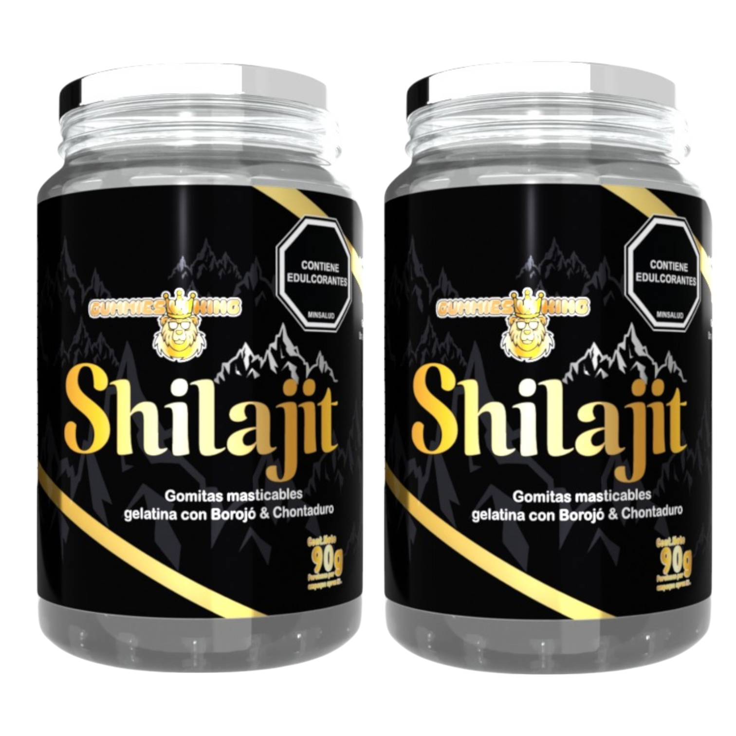 Promo X2 Shilajit Original Gomas con 2 envases de 30 ositos cada uno. Suplemento natural para adultos enfocado en energía, vitalidad y bienestar general.