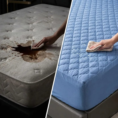 Protector de colchón Elite Premium impermeable con tela fría, propiedades antipolvo y antiácaros, incluye fundas de almohada para protección total.