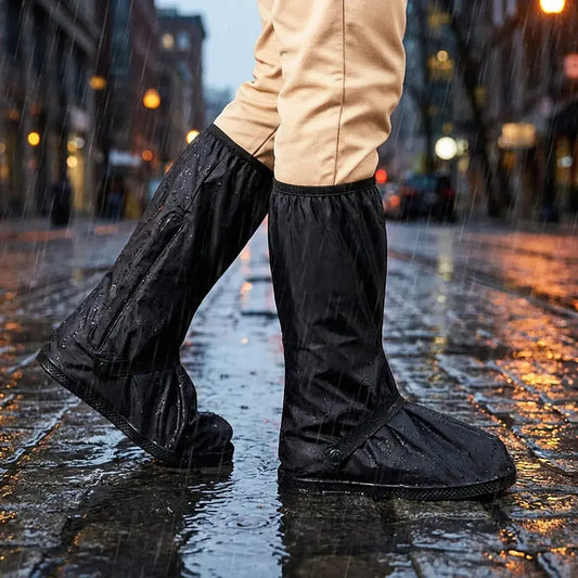Protector Impermeable Huihua para zapatos tipo bota en PVC con suela texturizada. Ideal para lluvia, moto, bicicleta y uso diario. Disponible de talla S a XXL.