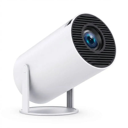 Proyector Smart HY300 con Android 11, WiFi 6 y Bluetooth 5.0. Soporta 1080P y 4K, pantalla hasta 130 pulgadas para cine en casa.