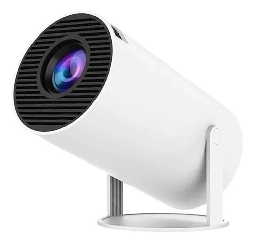 Proyector HY300 Smart Android Full HD portátil con rotación de 180 grados, apps integradas, bajo ruido y diseño compacto para cine en casa, presentaciones y entretenimiento exterior.
