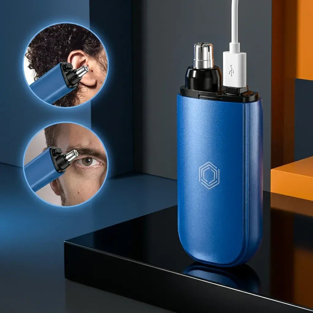 Recortadora eléctrica de vello nasal DROPS, portátil y fácil de usar, ideal para nariz, rostro, aseo facial, cuidado personal y uso diario.