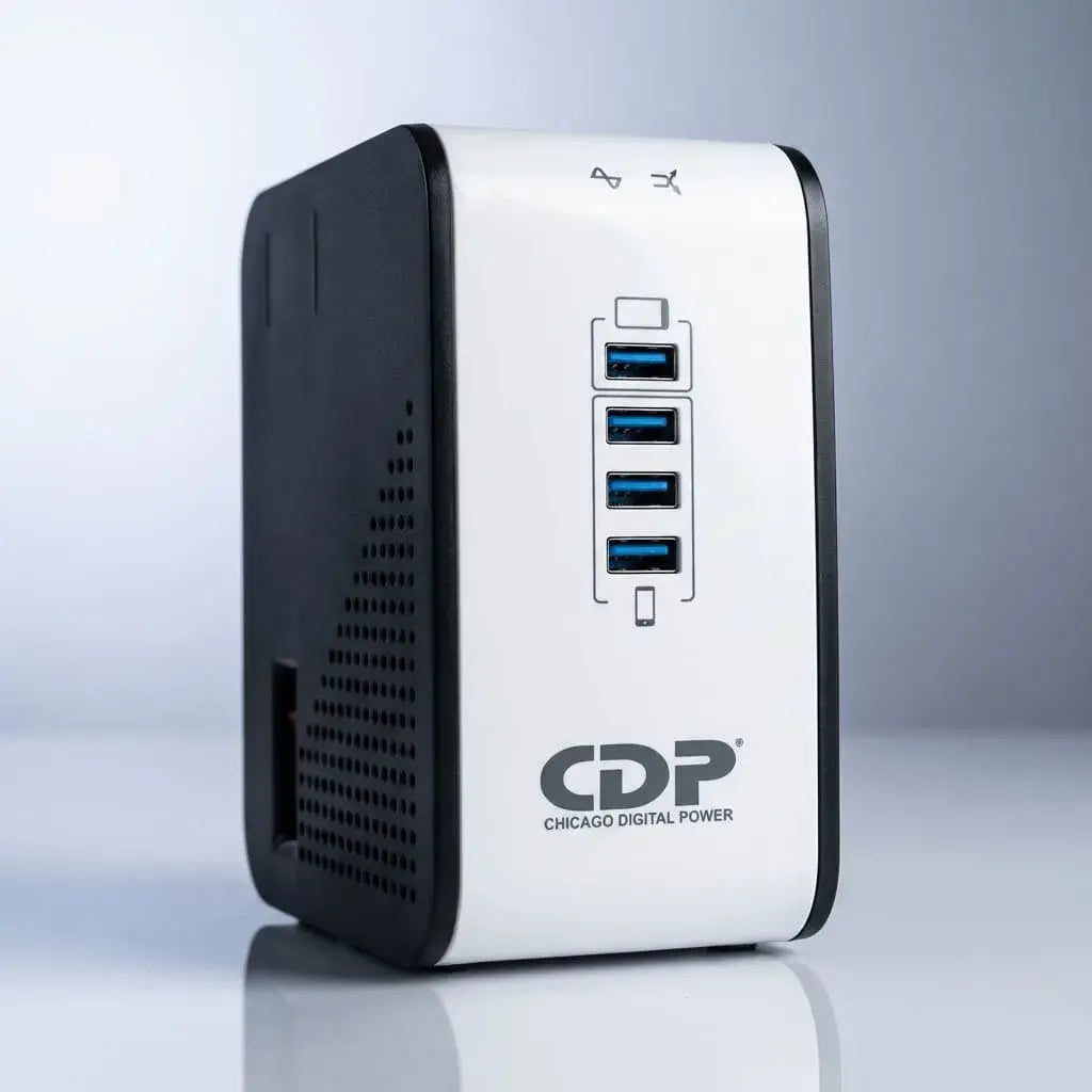 Compra Regulador de Voltaje CDP R2CU-AVR1008 1000VA con 8 tomas y sistema AVR. Protección ideal para computadores y equipos electrónicos en Colombia.