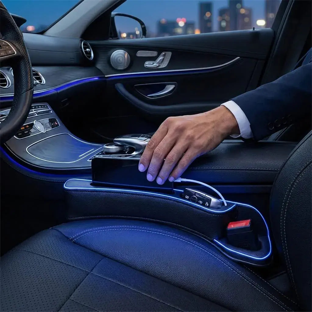 Relleno Espaciador de Asiento DROPS para carro. Cubre el espacio entre consola y silla, evita caída de objetos y ayuda a proteger el asiento.