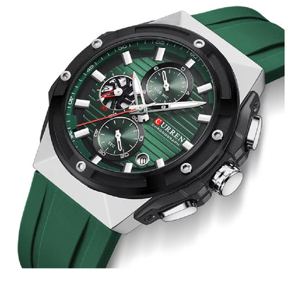Reloj Curren 8462 silicona cronógrafo diseño deportivo resistente y cómodo estilo moderno ideal para uso diario