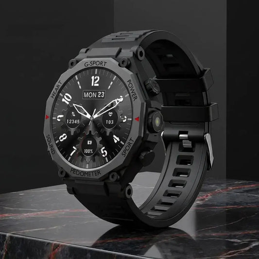 Reloj inteligente GT6 Pro Bluetooth con pantalla táctil, llamadas, control por app, cargador inalámbrico, funciones fitness, música y notificaciones.