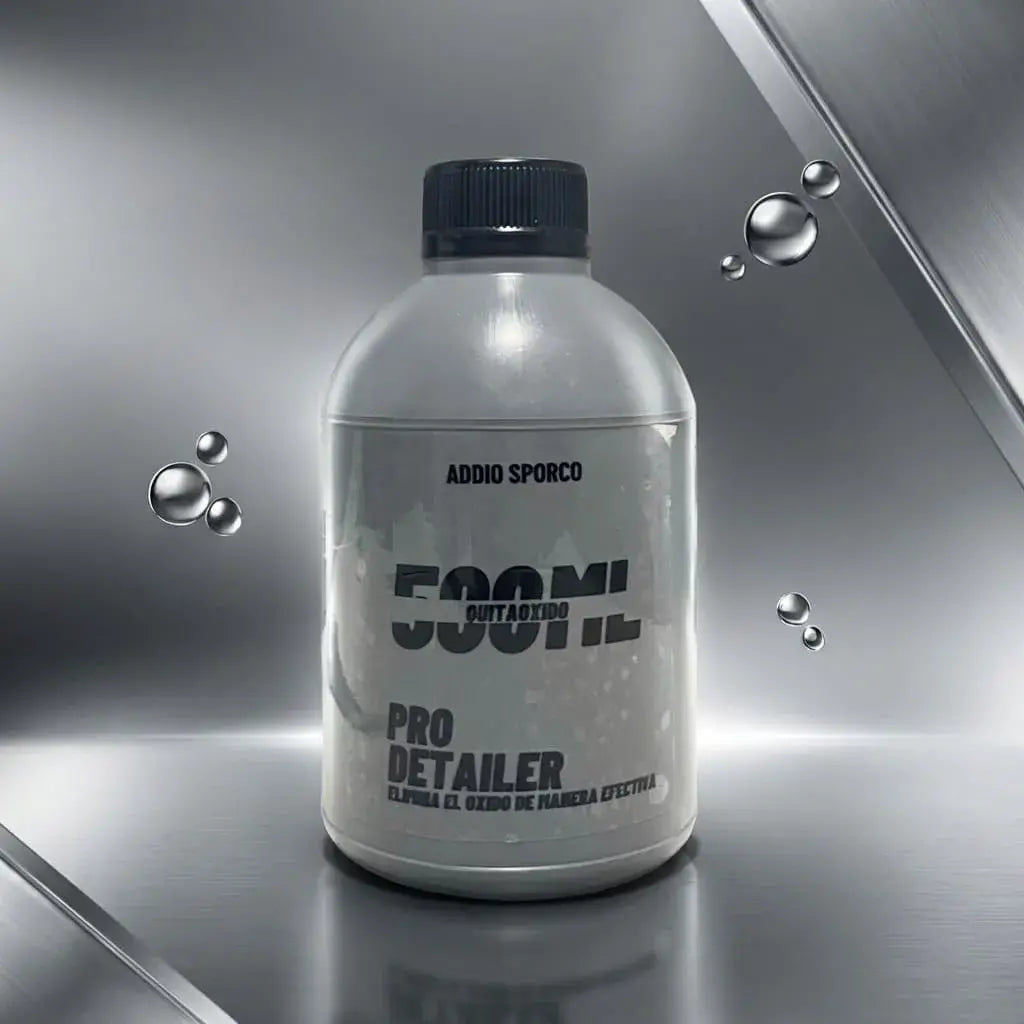 Removedor de óxido Addio de 500 ml con esponja de alambre, ideal para limpiar hierro, acero, herramientas y superficies metálicas resistentes con corrosión superficial.
