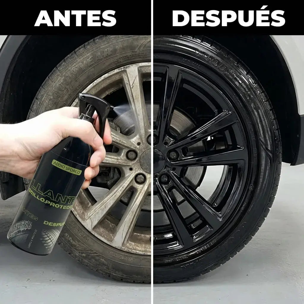 Renovador y protector de llantas de 500 ml para automóviles y motocicletas. Ayuda a mejorar el acabado, proteger contra humedad y facilitar el mantenimiento.