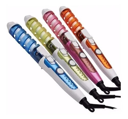 Rizador eléctrico Nova cerámico de 20 mm con temperatura ajustable, punta fría, guías en espiral, calentamiento rápido y cable giratorio para rizos definidos y naturales.