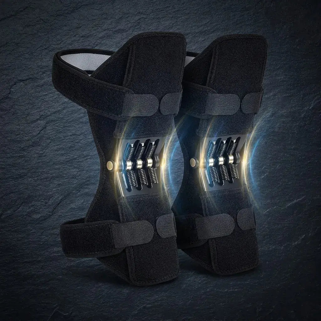 Rodillera NeoMotion DROPS con resortes de acero al carbono, soporte alto, compresión controlada y diseño ergonómico para actividad física y uso diario.