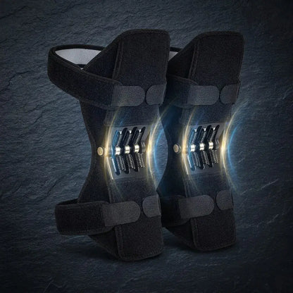 Rodillera NeoMotion DROPS con resortes de acero al carbono, soporte alto, compresión controlada y diseño ergonómico para actividad física y uso diario.