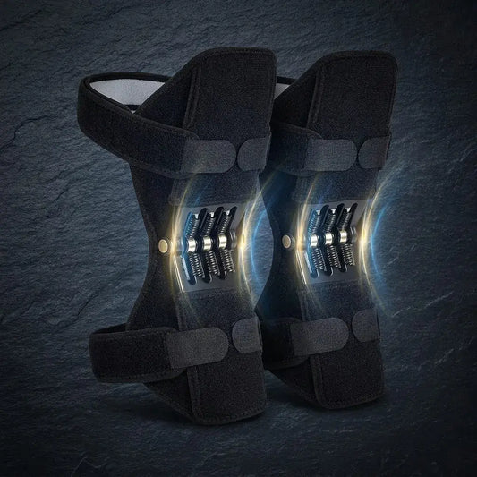 Rodillera NeoMotion DROPS con resortes de acero al carbono, soporte alto, compresión controlada y diseño ergonómico para actividad física y uso diario.