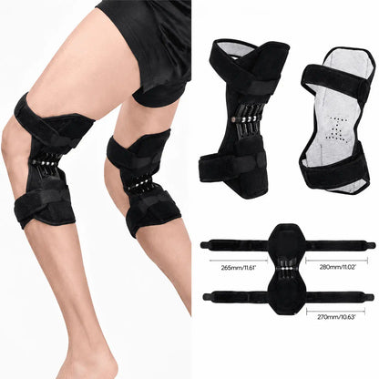 Rodillera NeoMotion DROPS con resortes de acero al carbono, soporte alto, compresión controlada y diseño ergonómico para actividad física y uso diario.