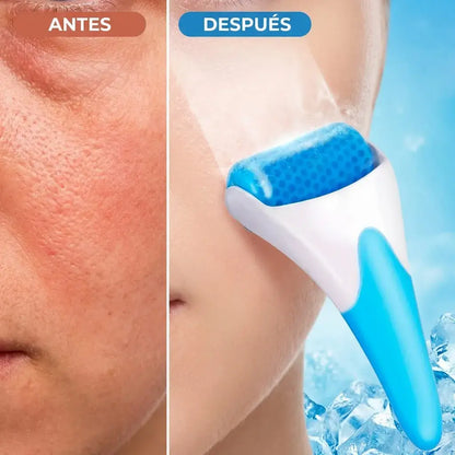 Rodillo de hielo para rostro y cuerpo que refresca la piel, reduce la hinchazón y aporta bienestar en rutinas de cuidado diario.