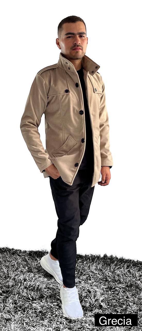 Compra semi gabán formal Grecia en paño suave, disponible en tallas S a XL. Elegancia y abrigo ligero con envío rápido en Colombia.