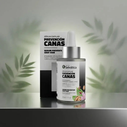 Serum capilar preventivo de canas con activos avanzados. Ayuda a proteger el color natural del cabello y a fortalecer la fibra capilar desde la raíz. Ideal para uso diario.