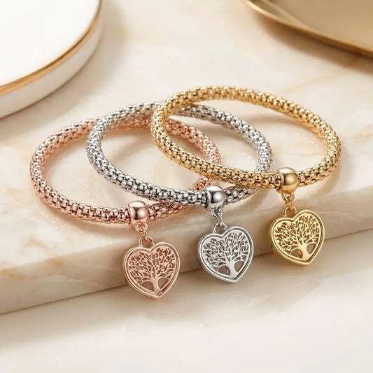 Set de brazaletes de corazón con diseño elegante, ideal para pareja, amistad, regalo especial, uso diario y accesorios con estilo moderno.