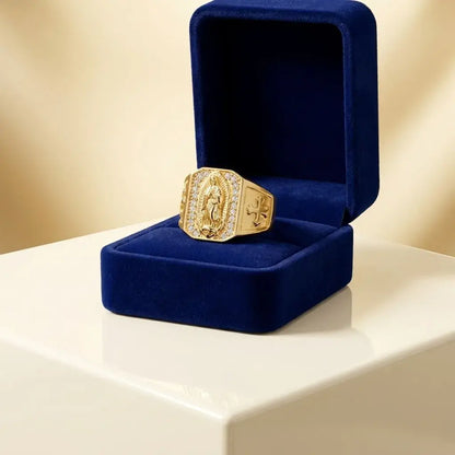 Set de anillos religiosos ajustables con diseños espirituales, ideales para uso diario, celebraciones especiales y regalos con significado.