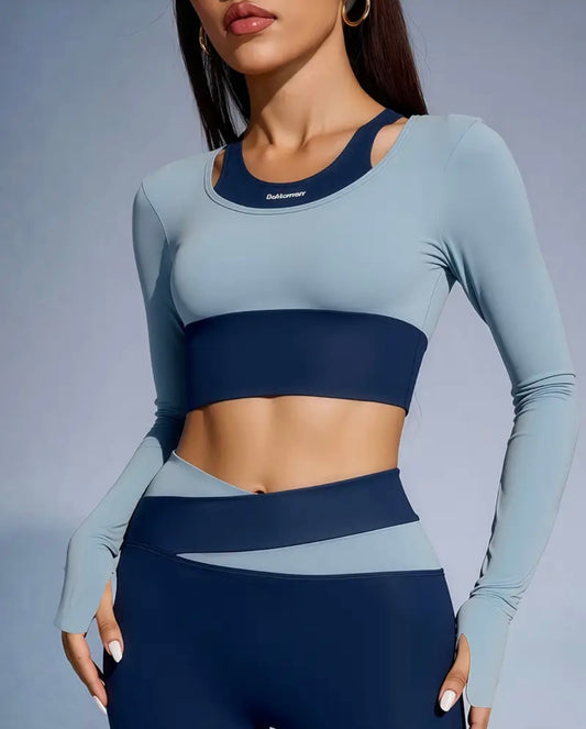 Set deportivo para mujer transpirable y cómodo, ideal para gym, yoga y running. Tela resistente de secado rápido disponible en todas las tallas.