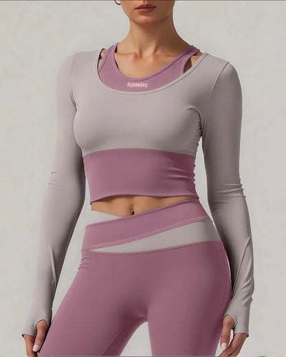 Set deportivo para mujer transpirable y cómodo, ideal para gym, yoga y running. Tela resistente de secado rápido disponible en todas las tallas.