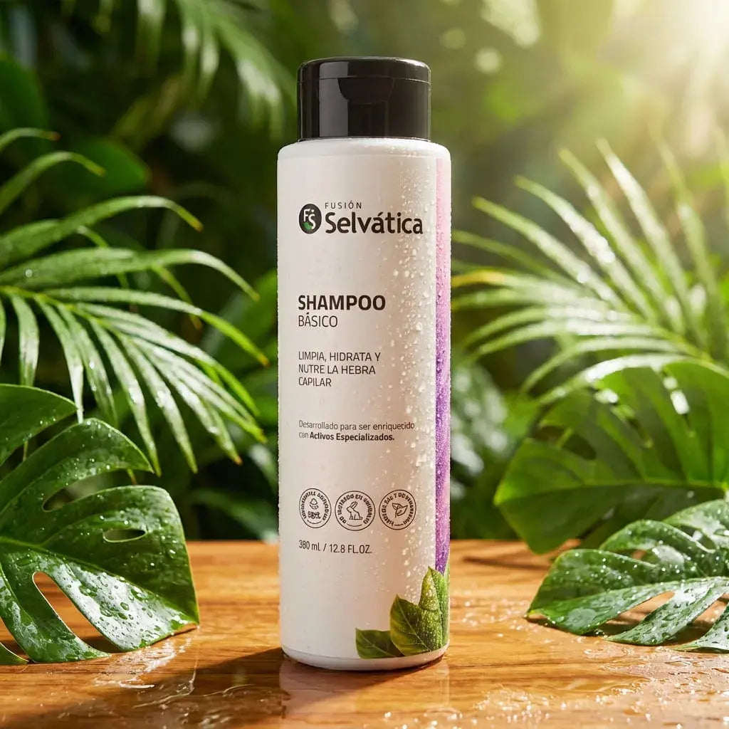 Shampoo capilar básico de uso diario que limpia suavemente, aporta nutrientes esenciales y sirve como base para tratamientos capilares personalizados.
