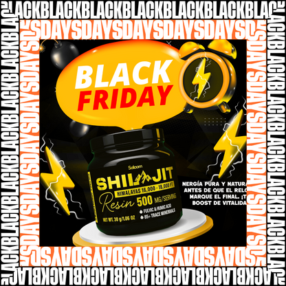 Shilajit Satoomi Black Days 125mL suplemento natural para energía, vitalidad y bienestar diario.