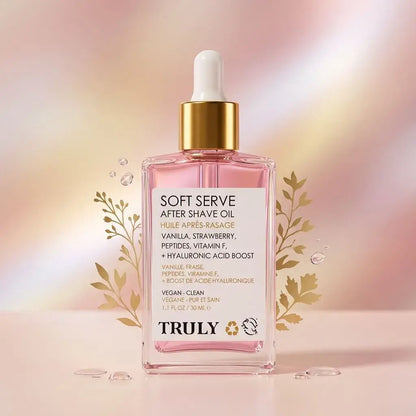 Serum post afeitado Truly que calma, hidrata y refresca la piel, ayudando a reducir irritación y enrojecimiento con rápida absorción.