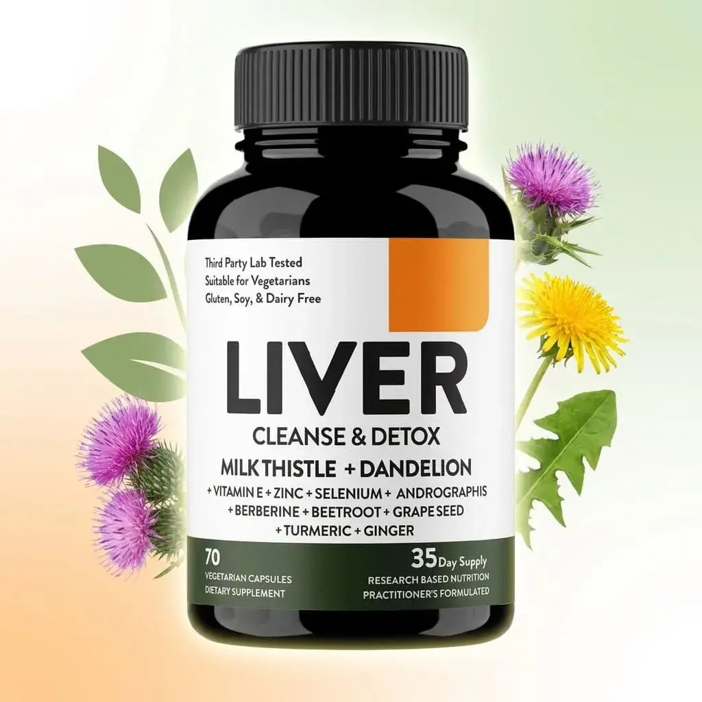 Suplemento detox hepático Liver Cleanse que apoya el bienestar digestivo y la función hepática dentro de una rutina saludable diaria.