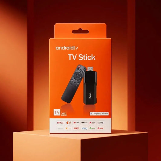 TV Stick Android 4K HDR con WiFi y control remoto para convertir cualquier televisor con HDMI en Smart TV con acceso a apps y streaming.