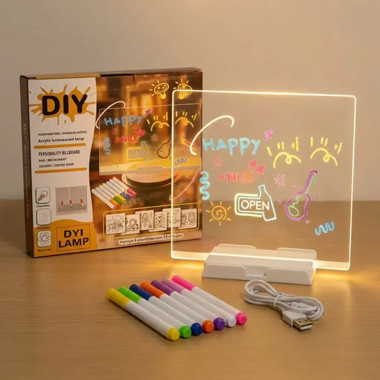 Tablero Mágico Luminoso Grande para dibujar, escribir y realizar actividades creativas, ideal para niños, aprendizaje, entretenimiento y regalo.