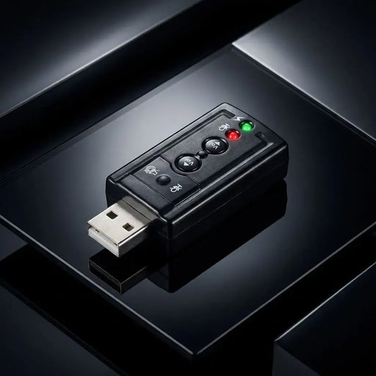 Tarjeta de sonido USB 7.1 externa con control de volumen. Mejora el audio de PC y portátil con conexión plug and play.