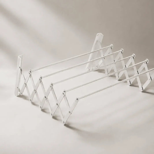 Tendedero extensible y plegable para ropa con instalación en pared. Ideal para apartamentos, baños, balcones, patios y zonas de lavado.