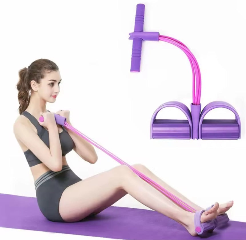 Tensor de pedal multifuncional para ejercicio en casa. Compacto, antideslizante y diseñado para entrenamiento de resistencia y fortalecimiento muscular.