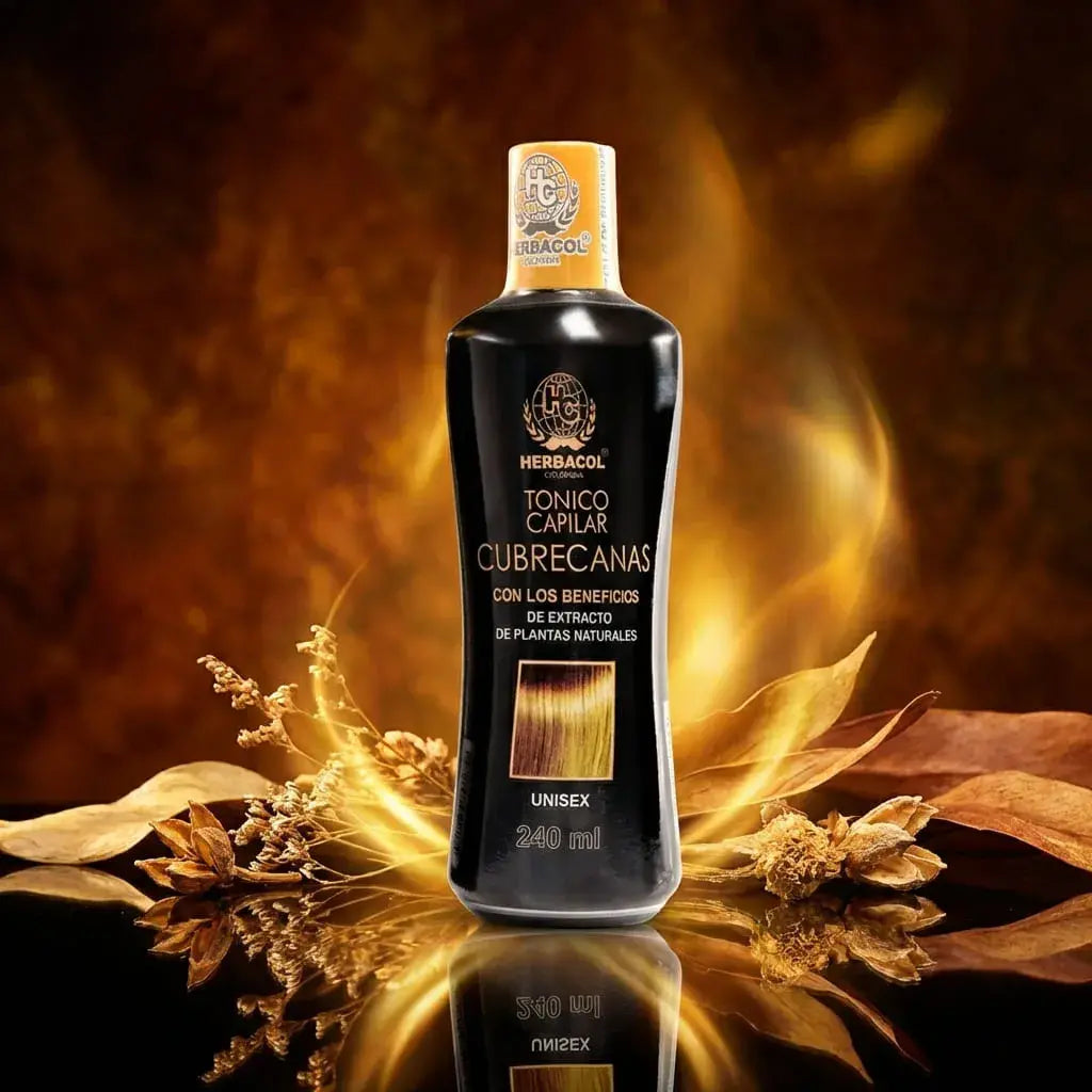Tónico capilar unisex cubre canas con extractos de plantas naturales, ideal para mejorar la apariencia del cabello de forma cosmética.