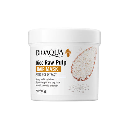 Tratamiento capilar con extracto de arroz para cabello seco, nutrición, suavidad, brillo, manejo del frizz y mejor apariencia de puntas.