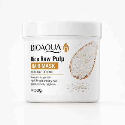 Tratamiento capilar con extracto de arroz para cabello seco, nutrición, suavidad, brillo, manejo del frizz y mejor apariencia de puntas.