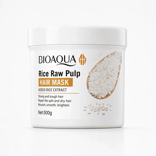 Tratamiento capilar con extracto de arroz para cabello seco, nutrición, suavidad, brillo, manejo del frizz y mejor apariencia de puntas.