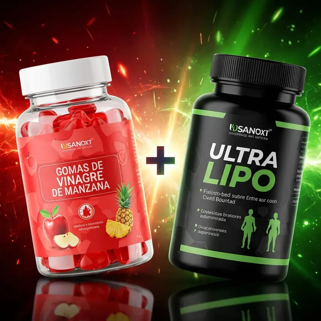 Ultra Lipo™ vinagre de manzana en gomitas y cápsulas, doble formato práctico para integrar a tu rutina diaria de bienestar.