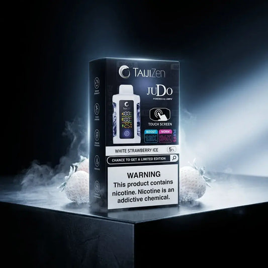 Vape desechable Taiji Zen hasta 24000 puffs con doble malla 0.5 ohm, pantalla táctil y flujo de aire ajustable. Alto rendimiento y vapor intenso.