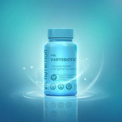 Cápsulas probióticas veganas con extractos naturales que apoyan la circulación venosa y la sensación de piernas livianas desde el intestino.