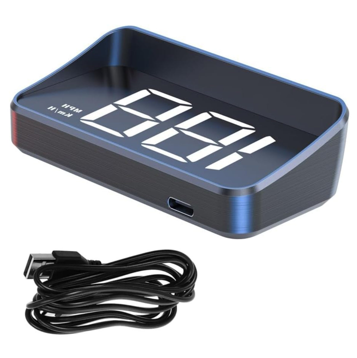 Velocímetro HUD GPS M2 para carro con proyección en parabrisas, pantalla grande, brillo automático, conexión USB y lectura de velocidad en tiempo real para conducción cómoda.
