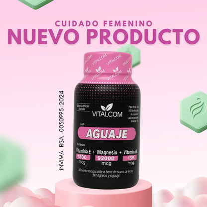 Suplemento para mujer con aguaje, vitaminas y magnesio. Apoya el bienestar, la vitalidad y el cuidado integral femenino. Registro INVIMA.