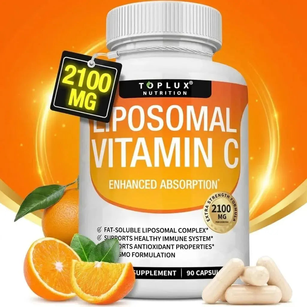 Vitamina C liposomal suplemento de bienestar que apoya el sistema inmune, la energía y la vitalidad dentro de una rutina saludable diaria.