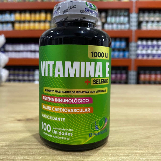 Vitamina E + Selenio, suplemento dietario antioxidante para complementar el cuidado celular, las defensas, el bienestar diario y la protección frente al estrés oxidativo.
