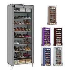 Zapatero organizador de tela con 10 niveles, ideal para ahorrar espacio y mantener tus zapatos ordenados en el hogar.